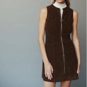 Reformation Suzie Corduroy Mini Dress Cafe - Size 10